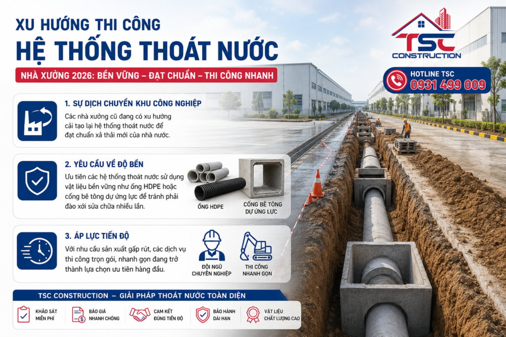 xu hương thi công hệ thống thoát nước